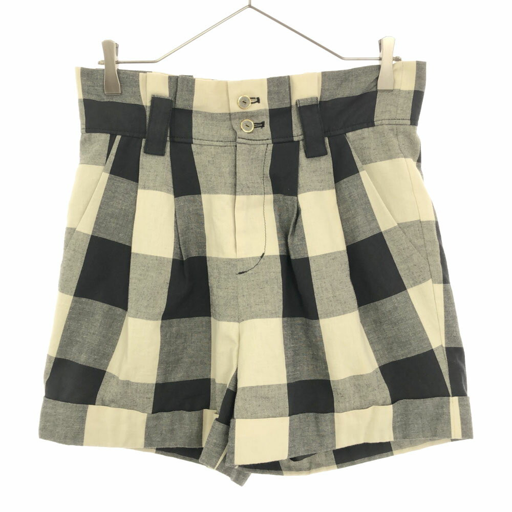 古着 GRACE CONTINENTAL グレースコンチネンタル 日本製 チェック柄 ショートパンツ 36 ブラック系 キュロット レディース 【中古】 【PD】