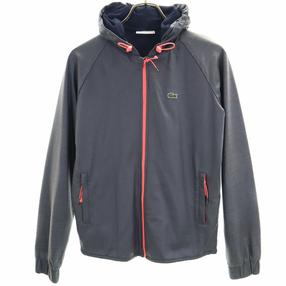 古着 ラコステスポーツ LACOSTE SPORT フードジャケット 36 ネイビー系 裏メッシュ地 レディース 【中古】