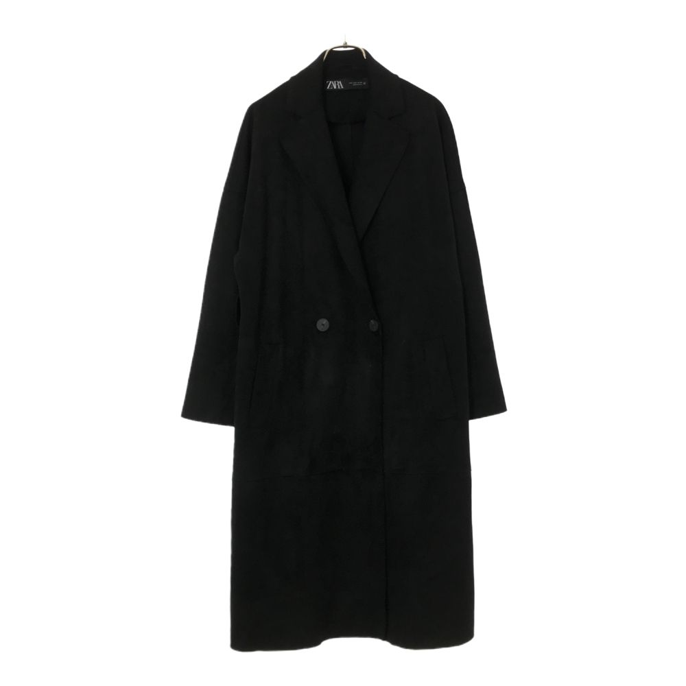 古着 ザラ ZARA スエード風 チェスターコート S ブラック レディース 【中古】 【PD】