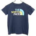 ノースフェイス プリント 半袖 Tシャツ 130 ネイビー THE NORTH FACE NTJ31823 キッズ 【中古】 【230818】 メール便可