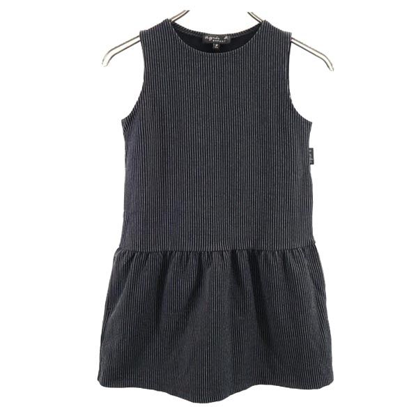 アニエスベー ストライプ ノースリーブ ワンピース 8sns ブラック系 agnes b. キッズ 【中古】 【230709】 メール便可