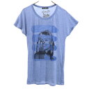 古着 HYSTERIC GLAMOUR ヒステリックグラマー 日本製 フォトプリント 半袖 Tシャツ F ライトブルー レディース 【中古】 【PD】(4)