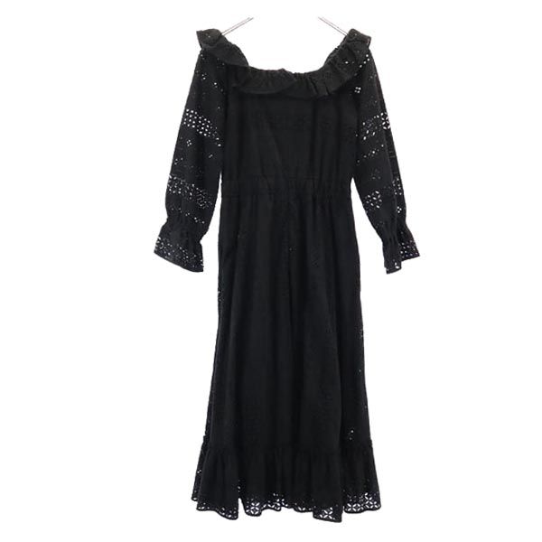 コエル 総レース 長袖 ワンピース 38 黒 COEL レディース 【中古】 【230514】