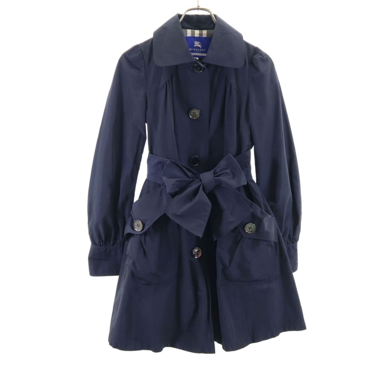 バーバリーブルーレーベル ハーフ ジャケット 38 ネイビー BURBERRY BLUE LABEL LONDON レディース 【中古】 【240310】