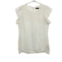 ミズイロインド 日本製 リネン フレンチスリーブ カットソー ホワイト mizuiro ind 半袖 レディース 【中古】 【230617】 メール便可(4)
