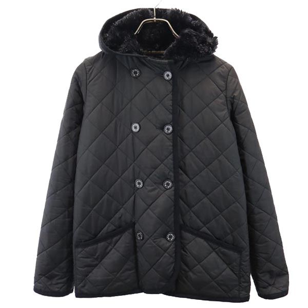 古着 Mackintosh マッキントッシュ 英国製 キルティングジャケット 36 黒 裏ボア レディース 【中古】