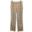 バーバリーズブルーレーベル 90s オールド チェック柄 パンツ 38 ブラウン系 Burberry’s BLUE LABEL レディース 【中古】 【231219】