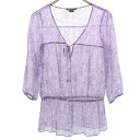 古着 ARMANI EXCHANGE アルマーニエクスチェンジ 総柄 7分袖 シースルー チュニック XS パープル レディース 【中古】 【PD】(4)