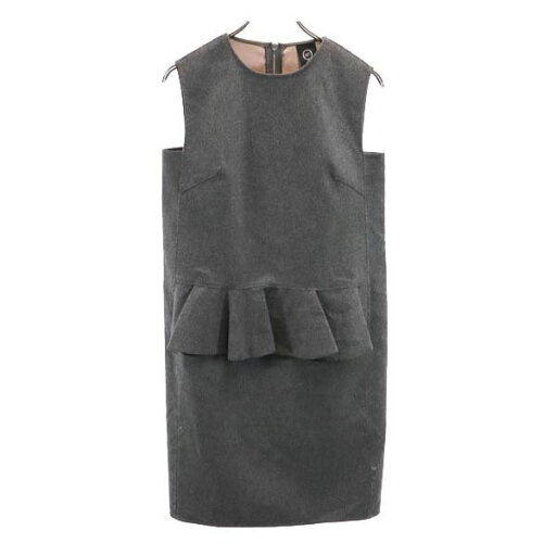アレキサンダーマックイーン ウールブレンド ノースリーブ ワンピース 38 グレー Alexander McQueen バックジップ レディース 【中古】 【230929】 アレキサンダーマックイーン ウールブレンド ノースリーブ ワンピース 38 グレー Alexander McQueen バックジップ レディース 【中古】 【230929】
