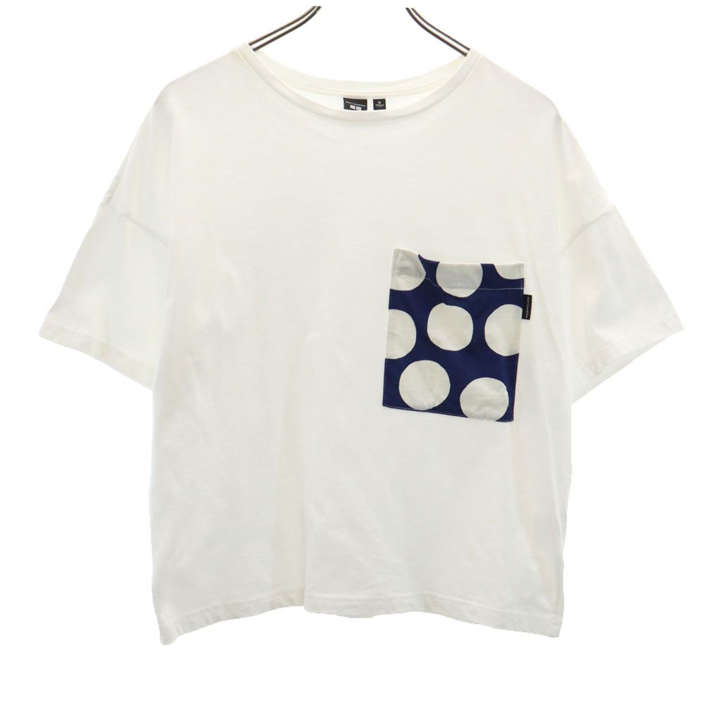 ユニクロ マリメッコ コラボ 半袖 Tシャツ M ホワイト UNIQLO ポケT Marimekko レディース 【中古】 【240409】 メール便可