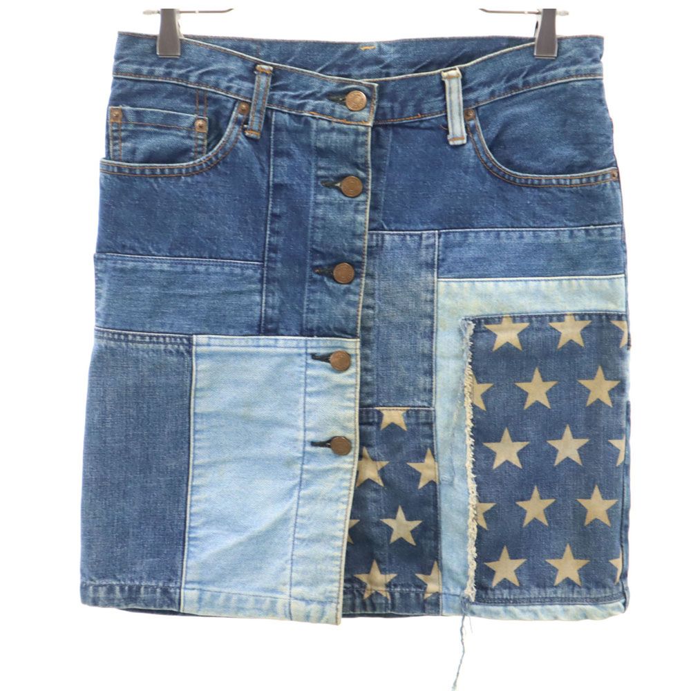 ヒステリックグラマー 日本製 パッチワーク ミニ丈 デニムスカート F HYSTERIC GLAMOUR KLNKYJEANS レディース 【中古】 【240404】