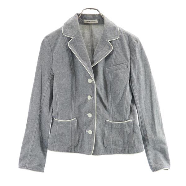 ルネ 日本製 コットン テーラードジャケット 36 黒系 Rene レディース 【中古】 【230331】