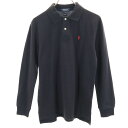 ポロラルフローレン 長袖 ポロシャツ L 14-16 ブラック POLO RALPH LAUREN 鹿の子 キッズ 【中古】 【240418】