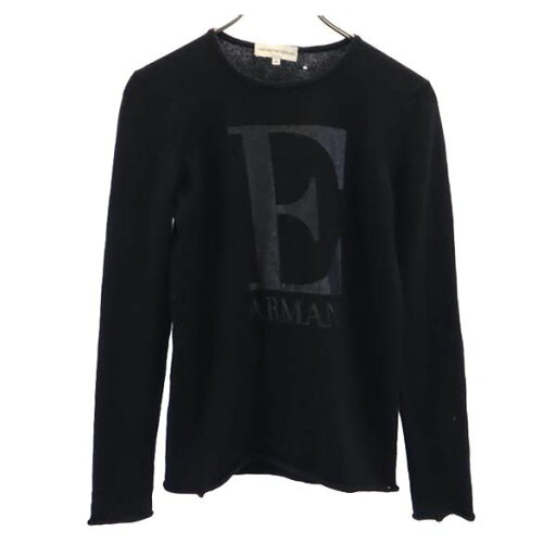 エンポリオアルマーニ イタリア製 ウールブレンド ニット 46 ブラック系 Emporio Armani 長袖 セーター ロゴ レディース 【中古】 【231014】 エンポリオアルマーニ イタリア製 ウールブレンド ニット 46 ブラック系 Emporio Armani 長袖 セーター ロゴ レディース 【中古】 【231014】
