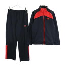 アンダーアーマー ロゴ ジャージ 上下 セットアップ YXL ブラック系 UNDER ARMOUR 裏トリコット キッズ 【中古】 【221014】 【PD】