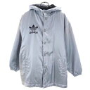 アディダス トレフォイルロゴ フーデッド 中綿ジャケット 140 シルバー系 adidas 裏ボア キッズ 【中古】 【221222】