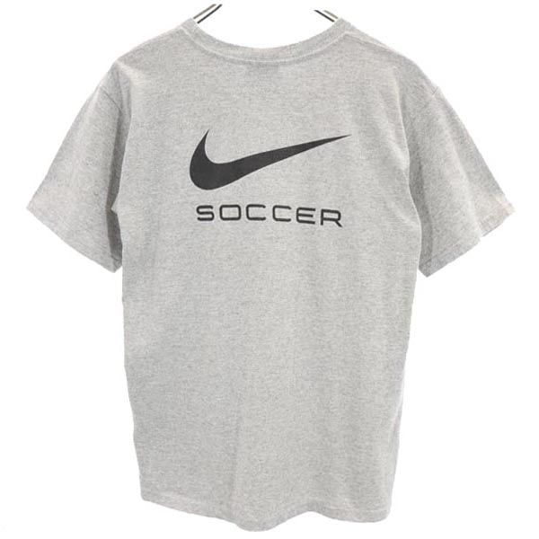 ナイキ バックプリント スウォッシュロゴ 半袖 Tシャツ L14-16 グレー NIKE サッカー キッズ メール便可