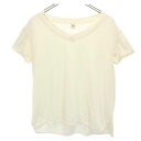ロンハーマン 日本製 Vネック 半袖 Tシャツ XS 生成り Ron Herman レディース 【中古】 【230705】 メール便可(4)