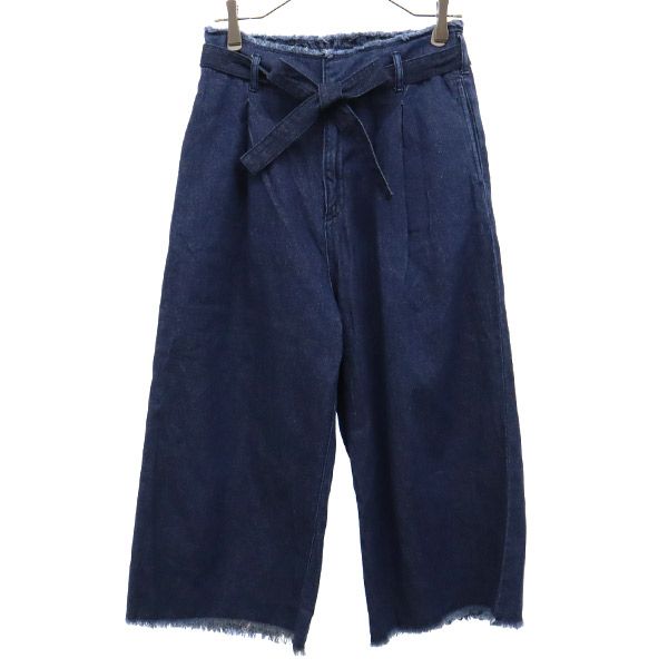 ニコアンド カットオフ ストレート デニムパンツ 4 ネイビー niko and... ジーンズ ジーパン レディース 【中古】 【230505】