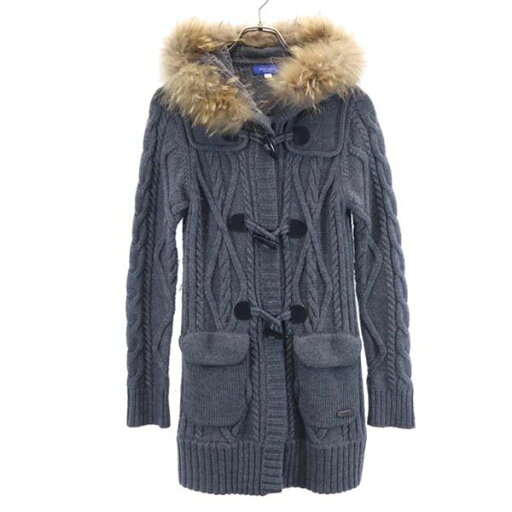 ブルーレーベルクレストブリッジ フード付き ニット ジャケット 38 グレー BLUE LABEL CRESTBRIDGE レディース 【中古】 【230128】 ブルーレーベルクレストブリッジ フード付き ニット ジャケット 38 グレー BLUE LABEL CRESTBRIDGE レディース 【中古】 【230128】