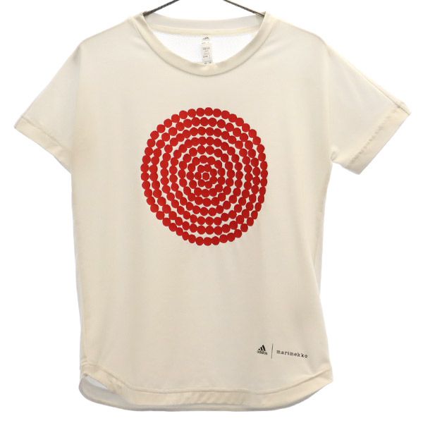 アディダス マリメッコ プリント 半袖 Tシャツ 140 ホワイト adidas marimekko キッズ 【中古】 【230516】 メール便可