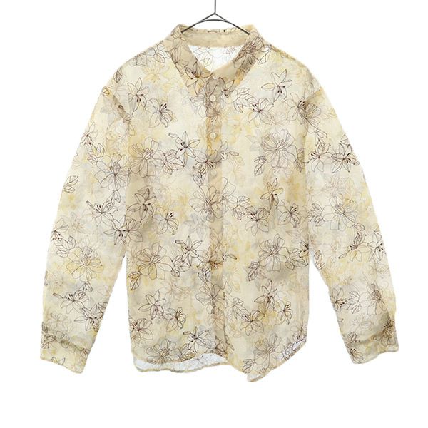 リリーブラウン 花柄 ぼかし花柄刺繍長袖シャツ F ベージュ系 Lily Brown LWFT196001 レディース 【中古】 【230818】