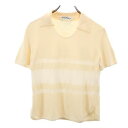 サルヴァトーレフェラガモ 半袖 シルクブレンド ボーダー柄 ニット M ベージュ系 Salvatore Ferragamo セーター レディース 【中古】 【2...