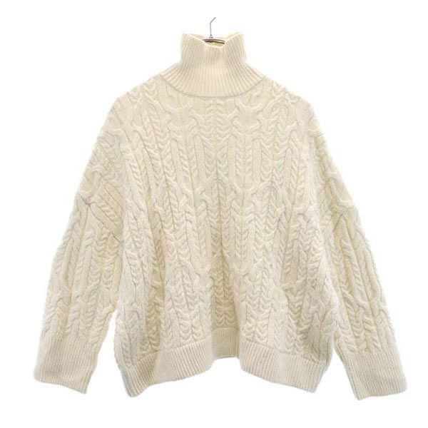 ザラ ハイネック ケーブル編みニット S 白系 ZARA 長袖 セーター レディース 【中古】 【230219】