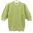 古着 Mila Owen ミラオーウェン 5分袖 リネン混パフスリーブニットプルオーバー ニット 1 グリーン セーター 09WNT231205 レディース 【中古】 【PD】(4)