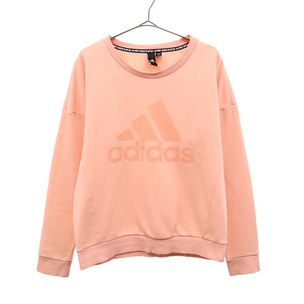 アディダス プリント スウェット OT ピンク adidas 長袖 トレーナー 裏起毛 レディース 【中古】 【230405】