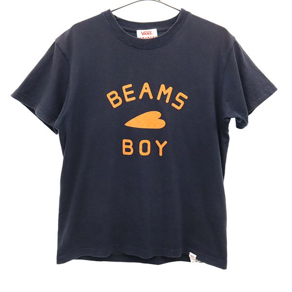 バンズ ビームスボーイ コラボ プリント 半袖 Tシャツ S ネイビー VANS BEAMS BOY レディース 【中古】 【230612】 メール便可