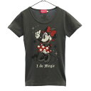 東京ディズニーリゾート ミニーマウス プリント 半袖 Tシャツ M グレー TOKYO Disney RESORT レディース 【中古】 【230810】 メール便可