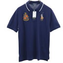 未使用 ポロラルフローレン 刺繍 半袖 ポロシャツ L(14-16) ネイビー POLO RALPH LAUREN 鹿の子 タグ付き キッズ 【中古】 【240429】