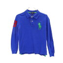 ポロラルフローレン ビッグポニー 長袖 ポロシャツ 6（120/60） ブルー系 POLO RALPH LAUREN 鹿の子 キッズ 【中古】 【230826】 メール便可 【PD】