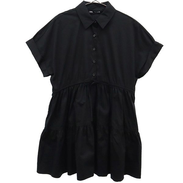 ザラ 半袖ワンピース S ブラック ZARA ティアード レディース 【中古】 【230827】