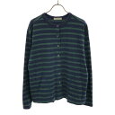 古着 フリークスストア FREAK'S STORE ボーダー 長袖 カーディガン FREE ネイビー×グリーン スナップボタン レディース 【中古】 【PD】(4)