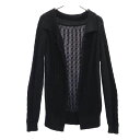 ヨウジヤマモト コットン ニット カーディガン 2 ブラック Yohji Yamamoto ボタンレス レディース 【中古】 【230915】