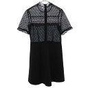 ザラウーマン レース 半袖 ミニワンピース S ブラック ZARA WOMAN レディース 【中古】 【231204】