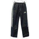 古着 アディダス adidas ライン トレーニング ウインドパンツ 150cm ブラック スポーツ キッズ 【中古】 【PD】