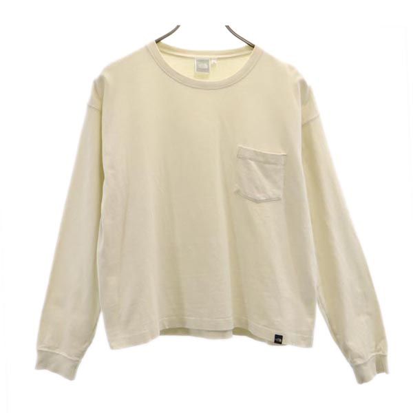 Logo - ノースフェイス NTW81831 アウトドア 長袖カットソー M ホワイト系 THE NORTH FACE ロゴ ロンT ポケT レディース 【中古】 【230921】