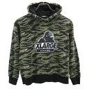 エクストララージ プリント カモフラージュ柄 長袖 スウェットパーカー 130 ブラック系 XLARGE KIDS プルオーバー キッズ 【中古】 【240220】