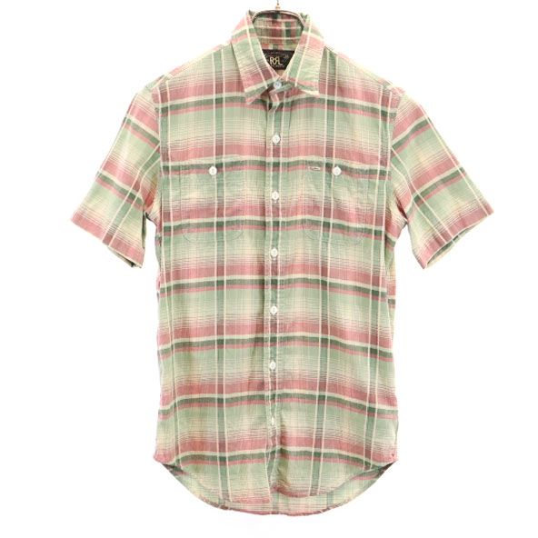 RRLストライプ柄 長袖シャツ L ストライプ柄【RRL】ダブルアールエル プルオーバー 長袖シャツ