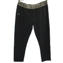 古着 アンダーアーマー UNDER ARMOUR ロゴプリント フェイバリット クロップド タイツ XL ブラック スパッツ レディース 【中古】