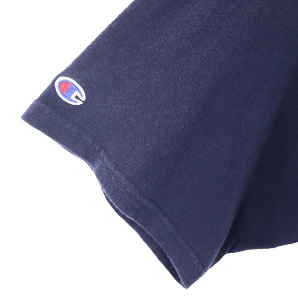 古着 Champion チャンピオン 90s オールド 青タグ ロゴプリント 半袖 Tシャツ L ネイビー メンズ 【中古】