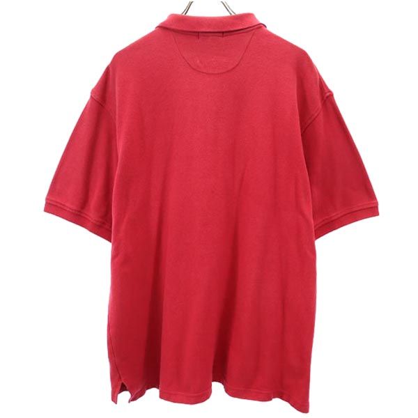 古着 IZOD アイゾット 半袖 ポロシャツ L 赤系 鹿の子 メンズ 【中古】