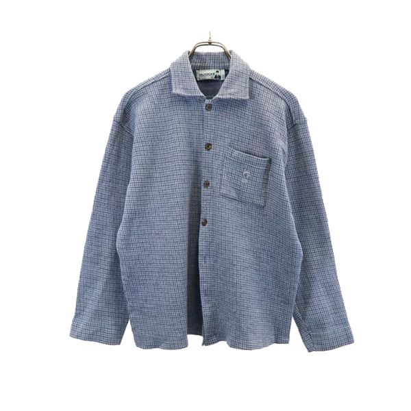 古着 BURTON バートン オールド タッターソールチェック柄 長袖 シャツ風 ジャケット L 青系 メンズ 【中古】