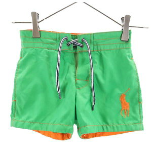 古着 Polo by Ralph Lauren ポロバイラルフローレン ビッグポニー スイム パンツ 2T グリーン 水着 インナーパンツ キッズ 【中古】