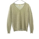 古着 UNIQLO ユニクロ カシミヤ100% 長袖 Vネック セーター M グレー ニット レディース 【中古】(4)