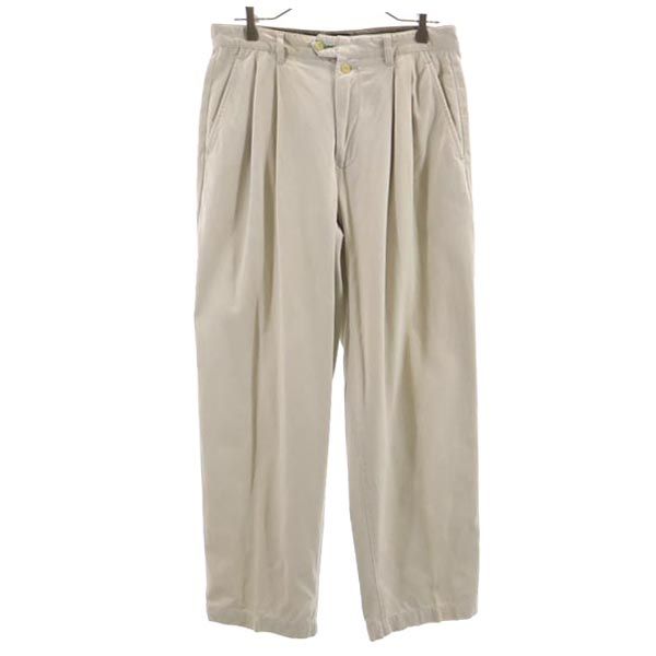 古着 TOMMY HILFIGER トミーヒルフィガー 90s オールド テーパードパンツ w33 ベージュ メンズ 【中古】