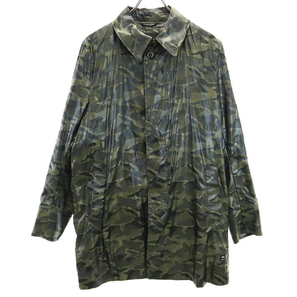 古着 FOX UMBRELLAS フォックスアンブレラズ カモフラ 長袖 レインコート L カーキ系 収納ポーチ付き メンズ 【中古】 【PD】
